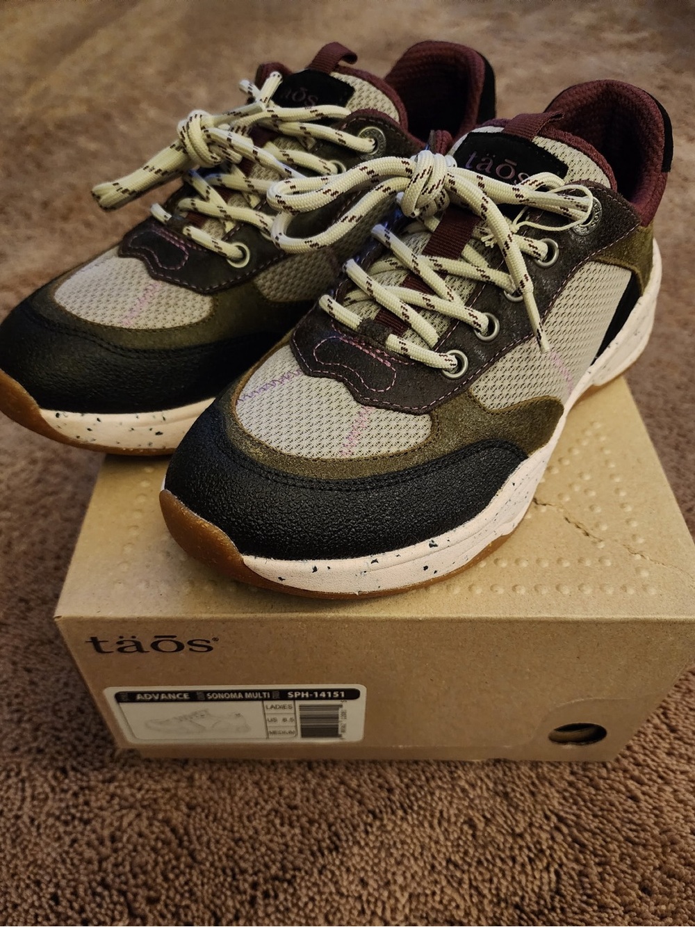 Taos Adult Advance Sonoma Multi Color (Neutrals) Sneakers Tennis Shoes Size 8.5